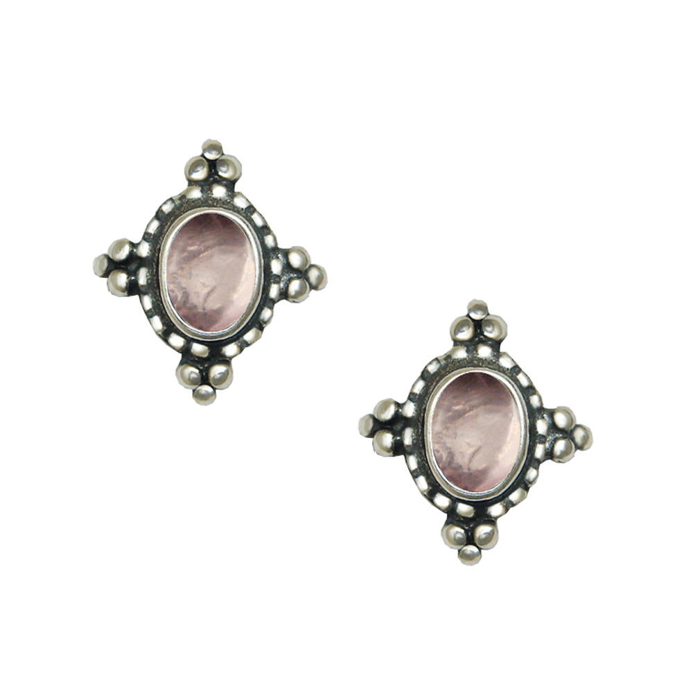 Sterling Silver Little Pink Tourmaline Post Stud Earrings